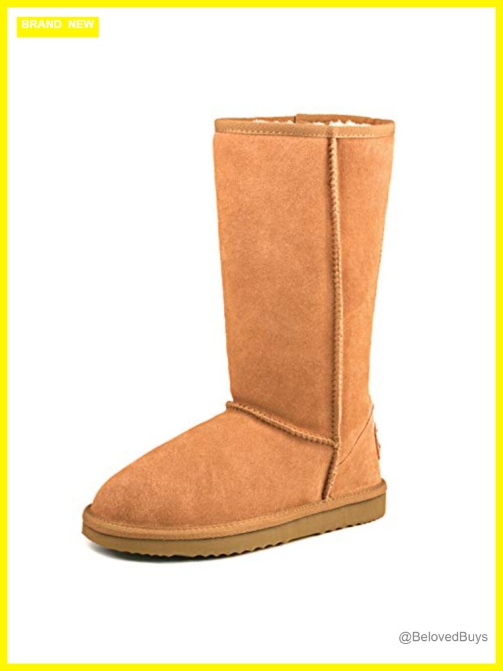 Genuine Suede Waterproof Mid-Calf Snow Boots Faux Fur Lined Winter Outdoor